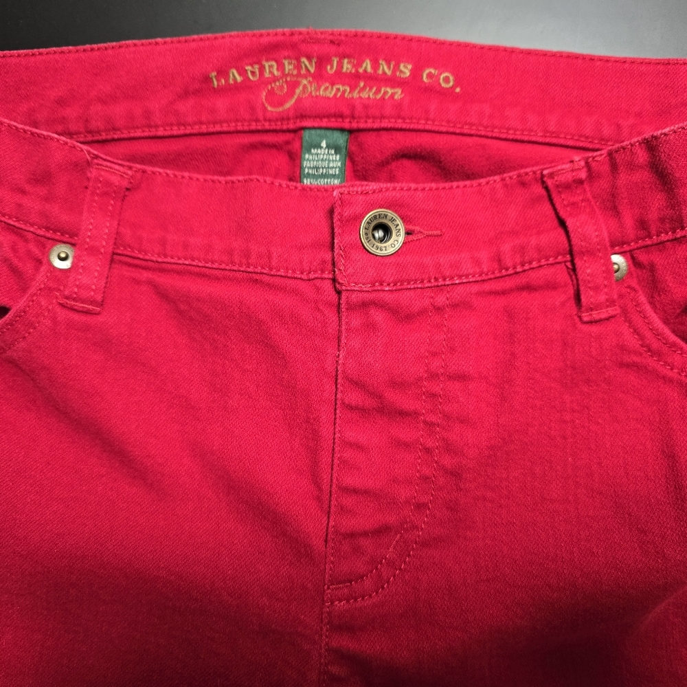 Lauren Ralph Lauren Bright Red Jeans Size 4